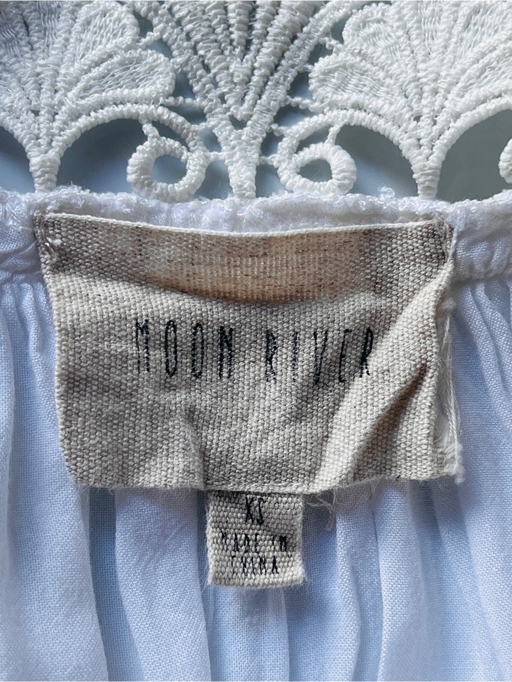 Moon River Ivory Lace Boho Blouse Romantic Cottagecore Top XS - Picture 3 of 7